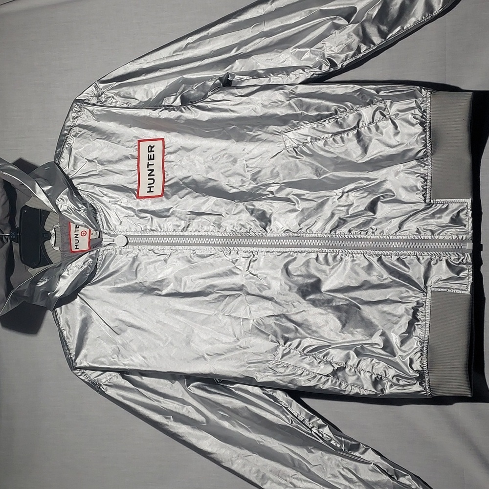 EUC Hunter for Target silver men's‎ hooded windbreaker size small